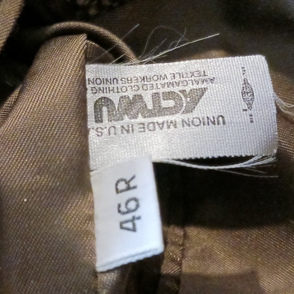 Hart Schaffner Marx Tweed Blazer Sport Coat Jacket Mens 46R Brown Virgin Wool - Picture 8 of 12